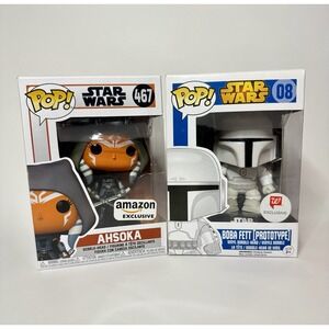 Funko Pop Star Wars Ahsoka & Boba Fett Prototype 2-Pack Exclusive - New in Box